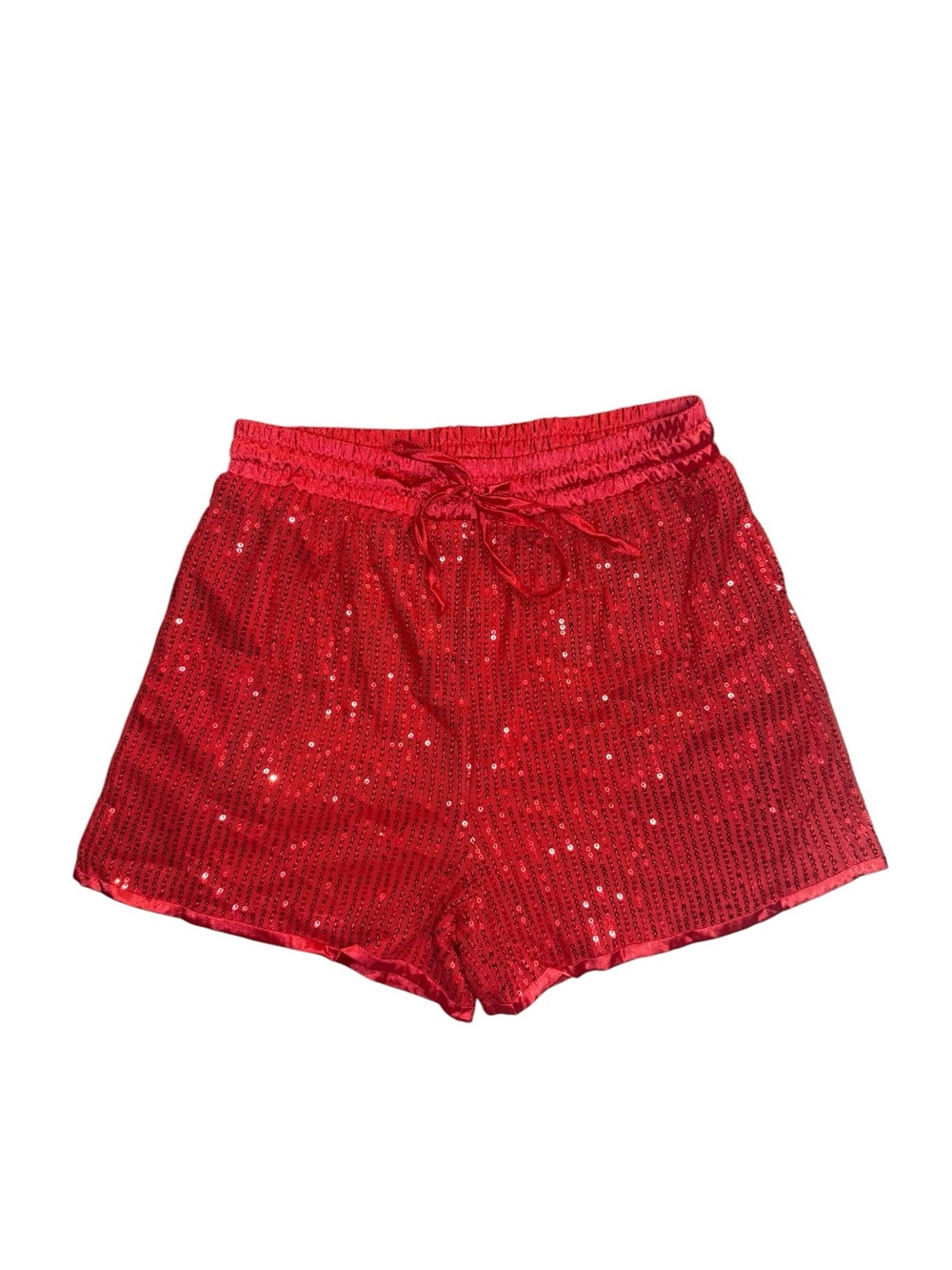 Small Red Sequin Sparkle Women's Shorts Costume Vegas Taylor Swift Going Out - Picture 8 of 8